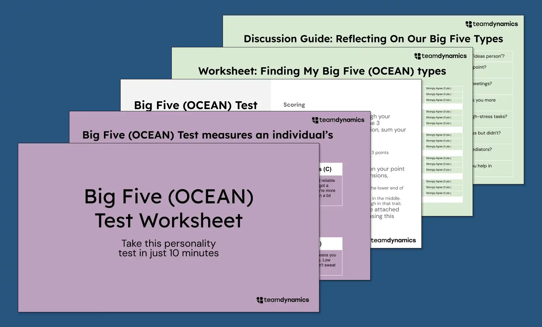 Big Five (OCEAN) Personality Test Worksheet