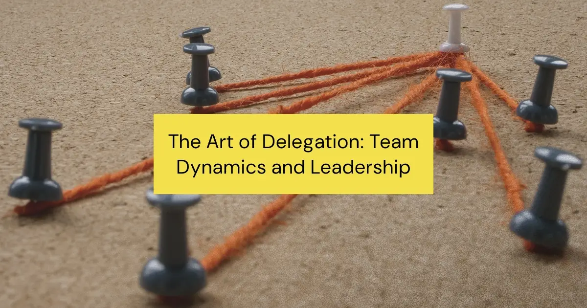 The Art of Delegation: Enhancing Team Dynamics and Leadership