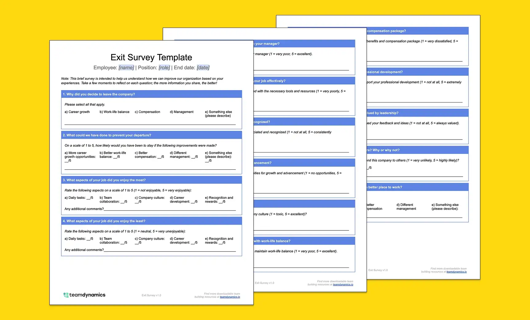 Exit Survey Template