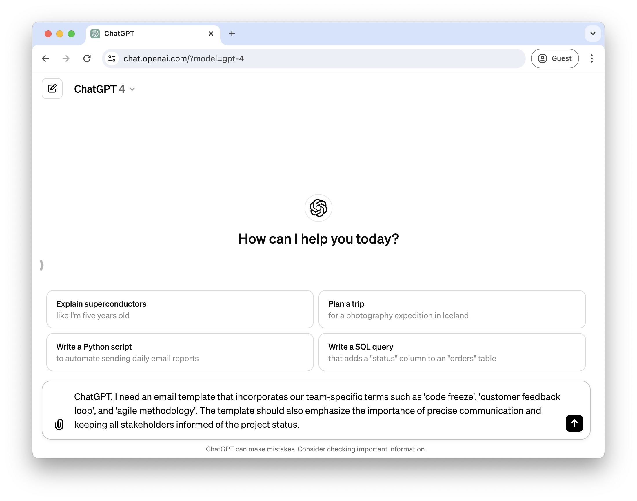 Use ChatGPT to write your weekly updates.
